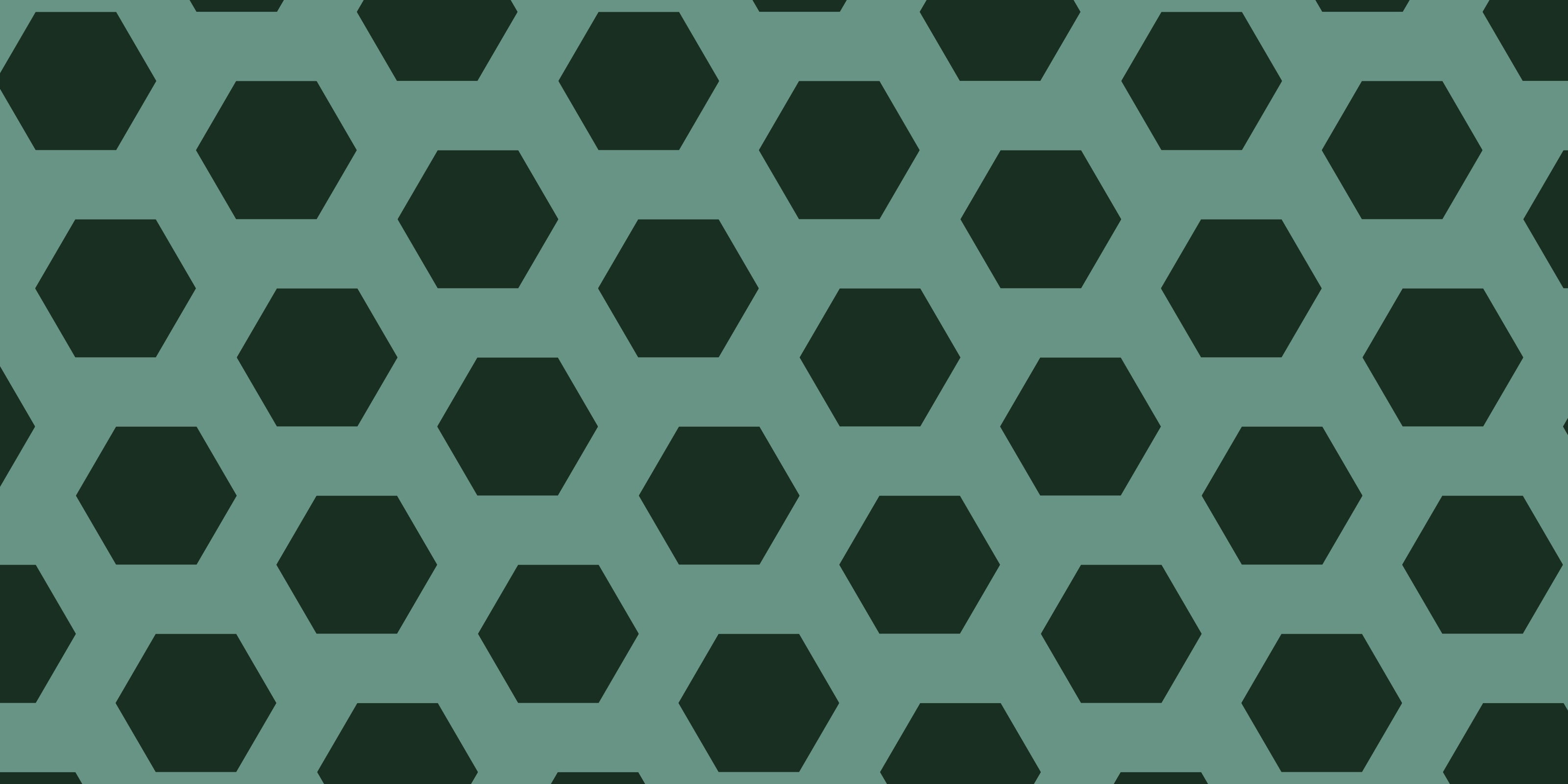 Pattern of black hexagons on a teal background
